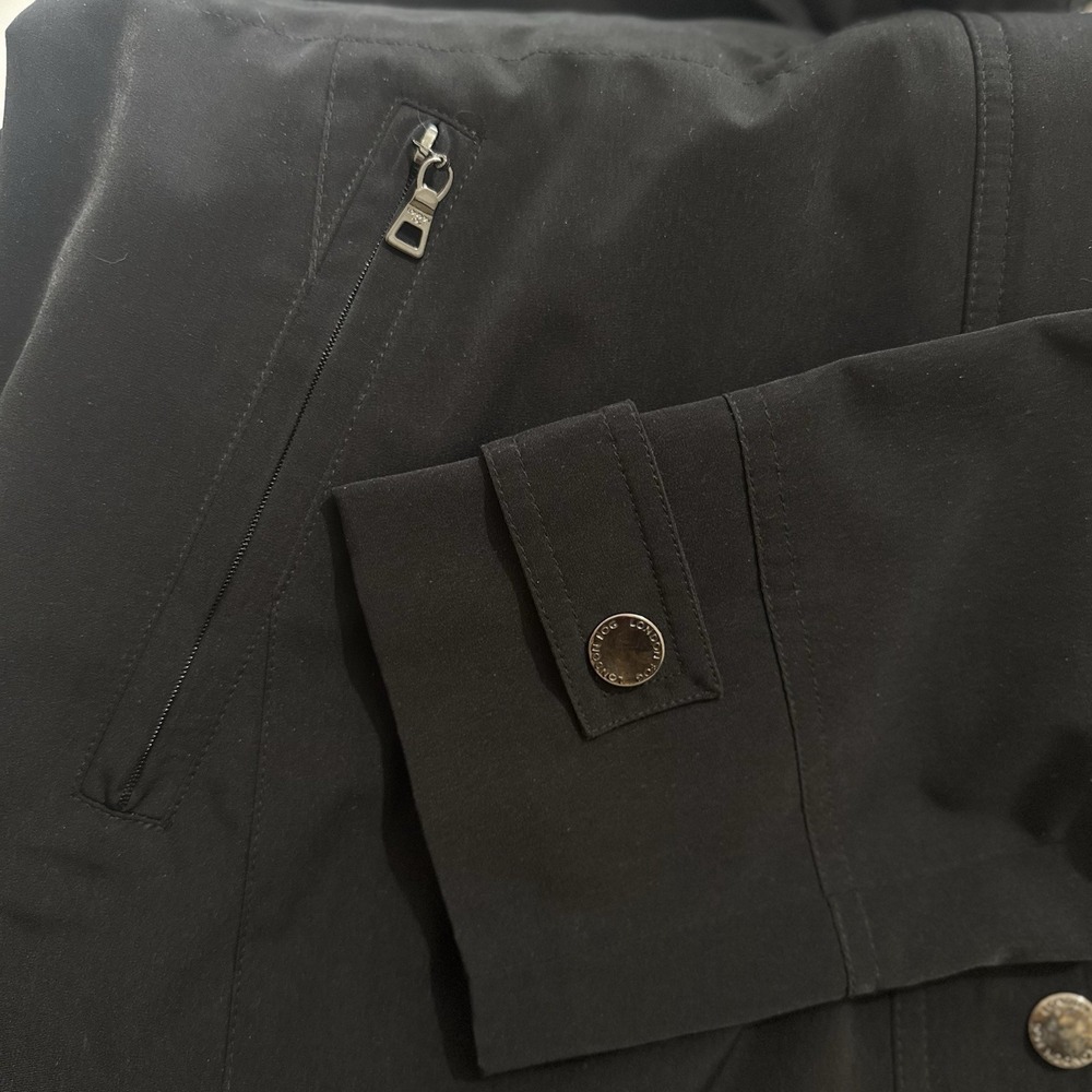 London Fog Women's Black Raincoat Hooded Trench Jacket Zip Snap Front M NWOT - Picture 5 of 11
